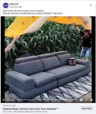 publicité facebook sofalush