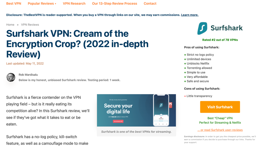 Avis SurfShark VPN sur Le meilleur VPN