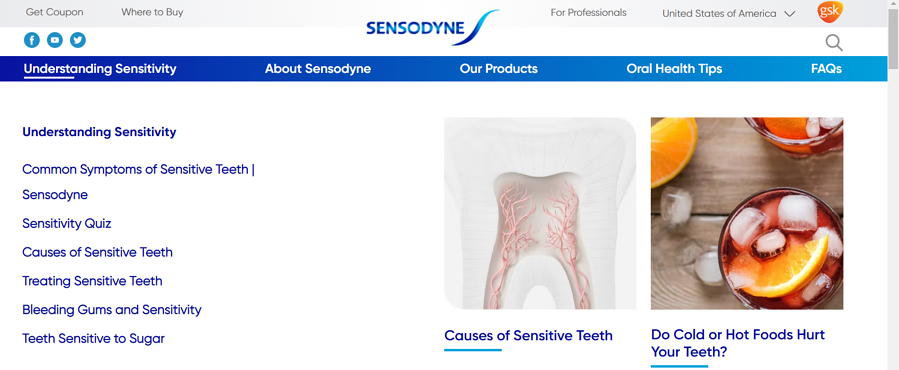 Pilier de contenu Sensodyne