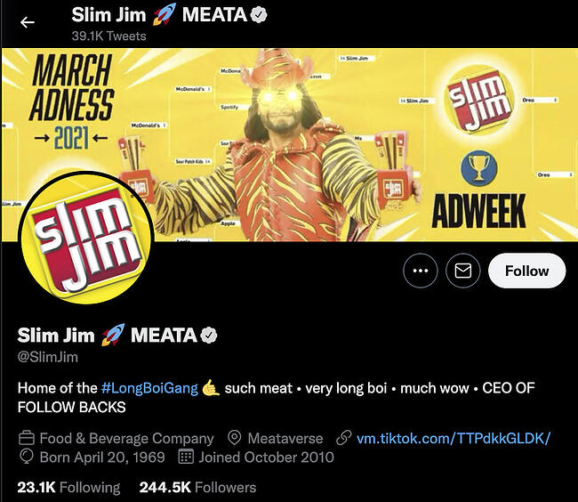 compte d'utilisateur avancé twitter : slimjim