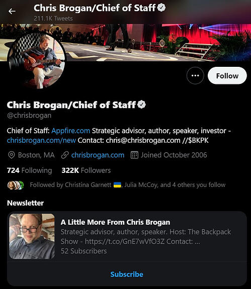 compte d'utilisateur avancé twitter : chris brogan
