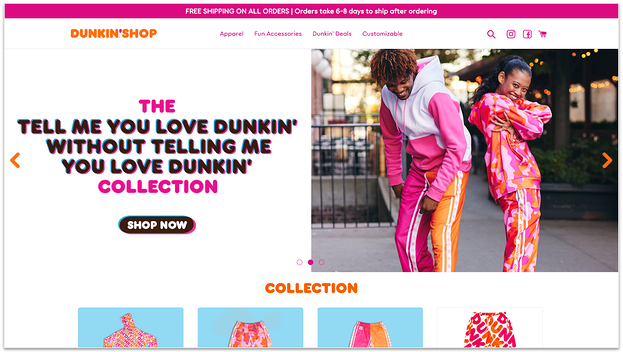exemples de sites Web dunkin