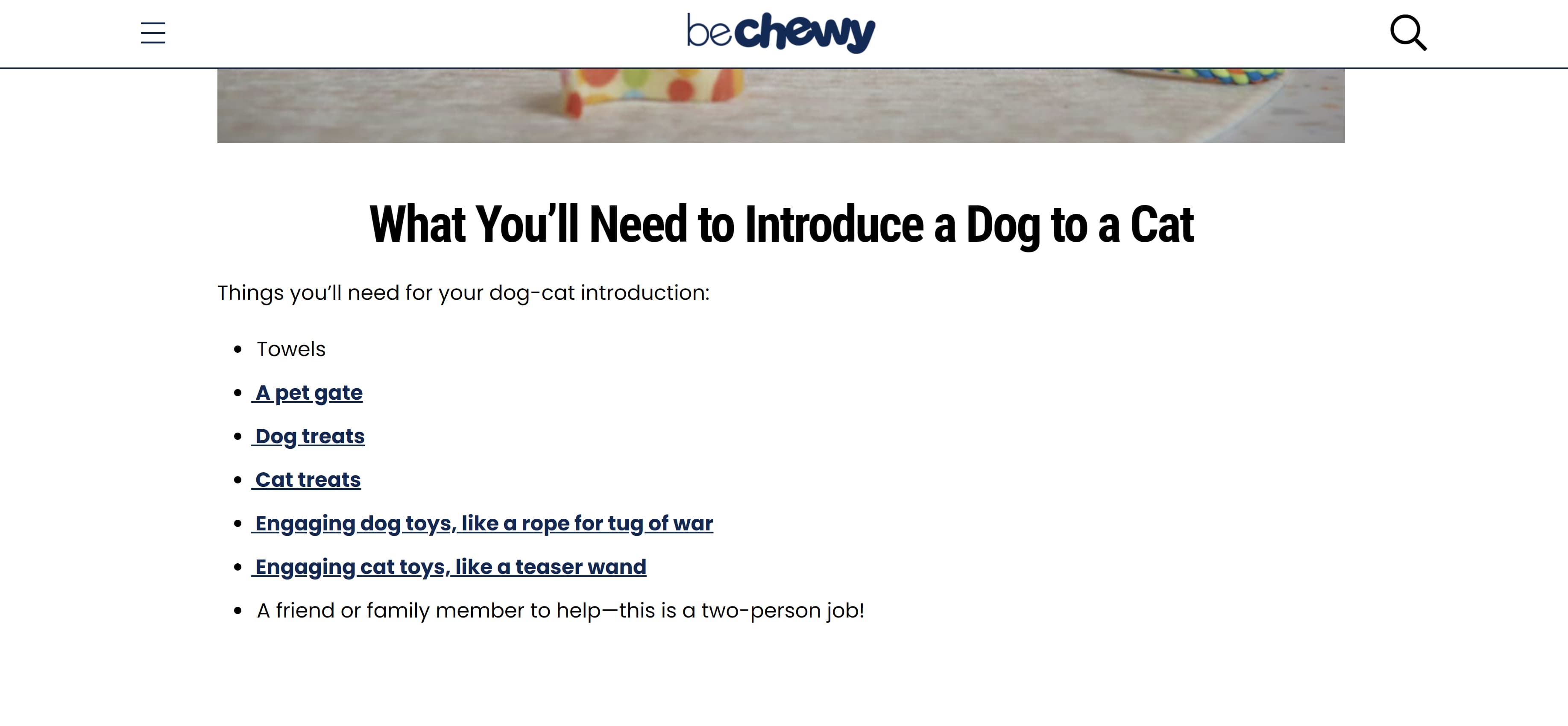 Le blog BeChewy est un exemple de marketing de contenu