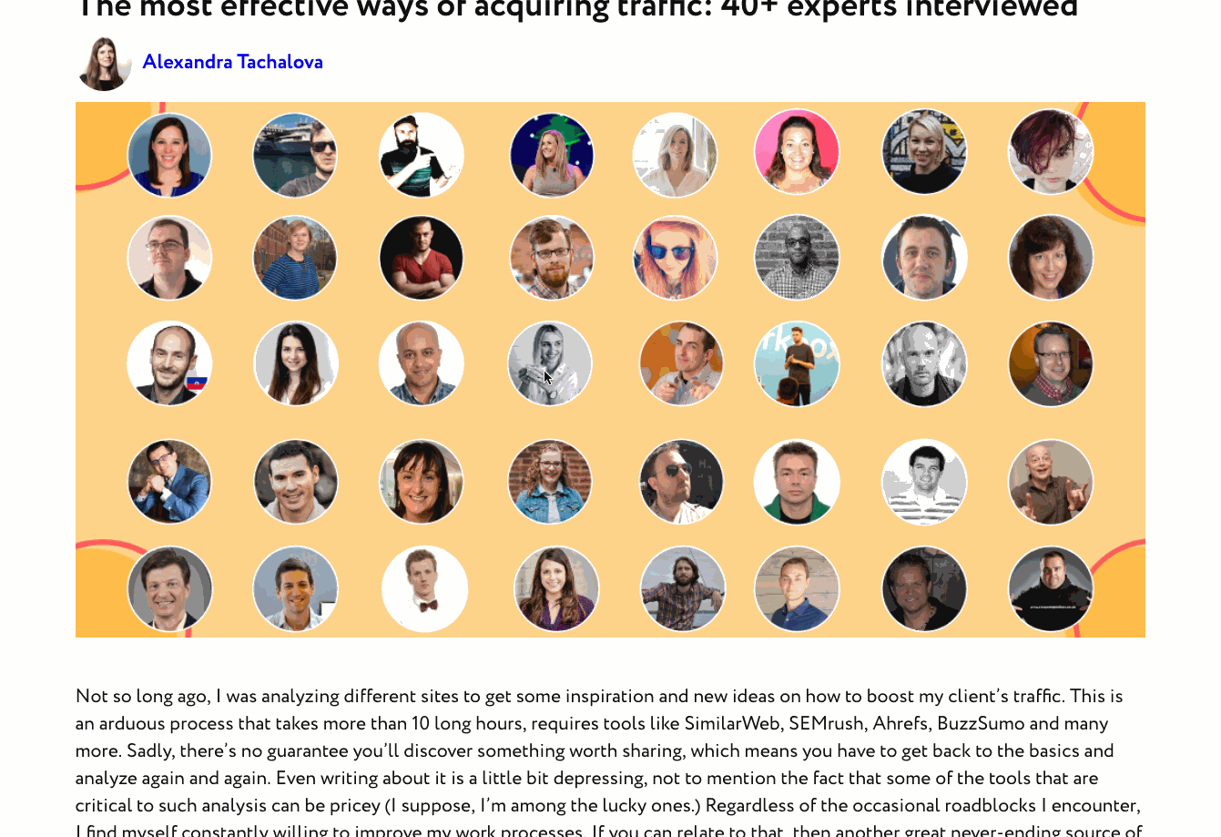 Le tour d'horizon des experts de Digital Olympus est un exemple de marketing de contenu