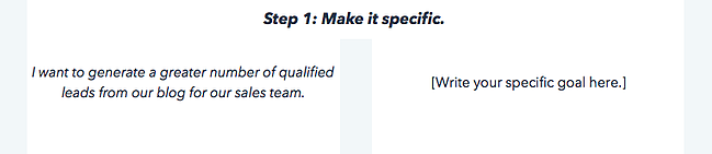 feuille de travail sur les objectifs intelligents : exemple