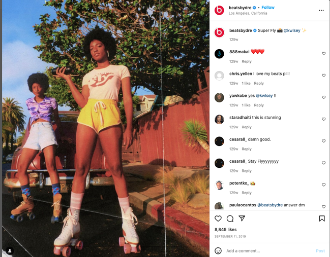 Types de contenu à publier sur Instagram : haut-parleur portable Beats by Dre