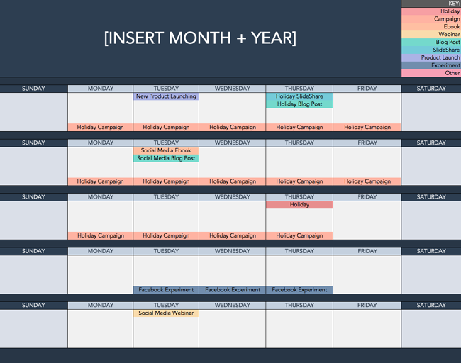 Calendrier post-programmation Instagram de Hubspot