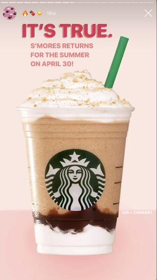Starbucks utilise les questions Instagram pour annoncer le retour du produit