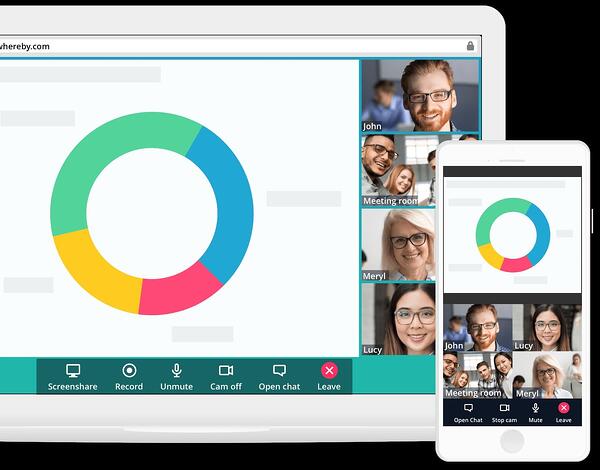 meilleur équipement de podcast : Whereby enregistre des interviews à distance.
