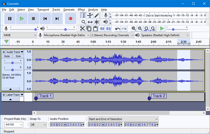 Logiciel d'édition Audacity pour podcasts.