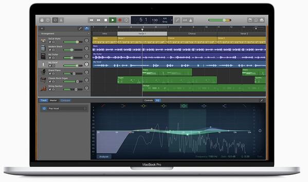 équipement de podcast pour débutants : Garage Band pour Mac éditant des podcasts.