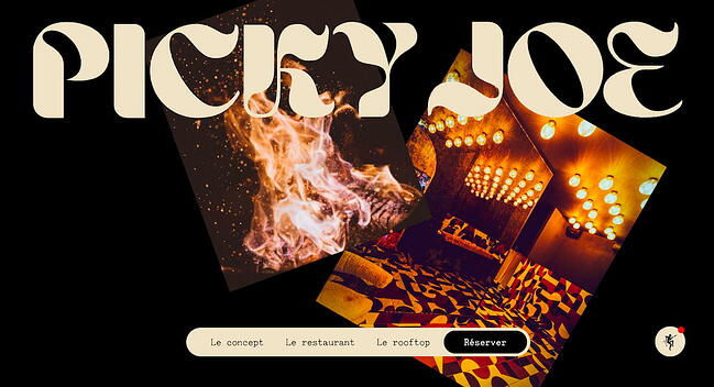 tendances de la conception Web : Picky Joe utilise la typographie rétro pour créer une ambiance similaire au restaurant