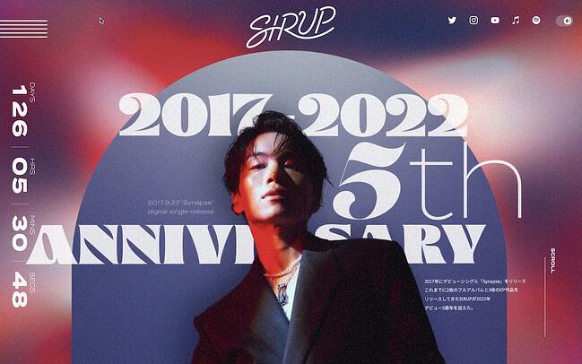 tendances de conception Web : SIRUP superpose des arrière-plans, des couleurs, des formes et des animations