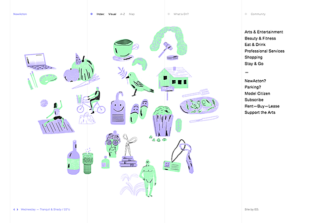 exemple des illustrations de tendance de conception de site Web