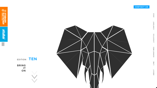 tendances de conception Web : Prime Park Sessions utilise du texte horizontal pour son titre et du texte vertical pour sa navigation sur sa page d'accueil