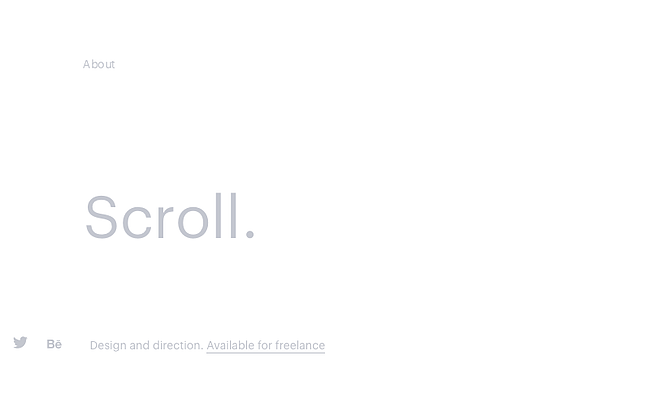 exemple de la tendance du design de site web ultra-minimalisme