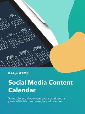 Modèle de calendrier de contenu de médias sociaux de HubSpot