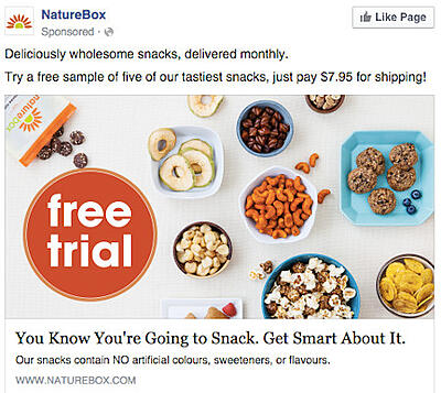 Publicité Facebook NatureBox